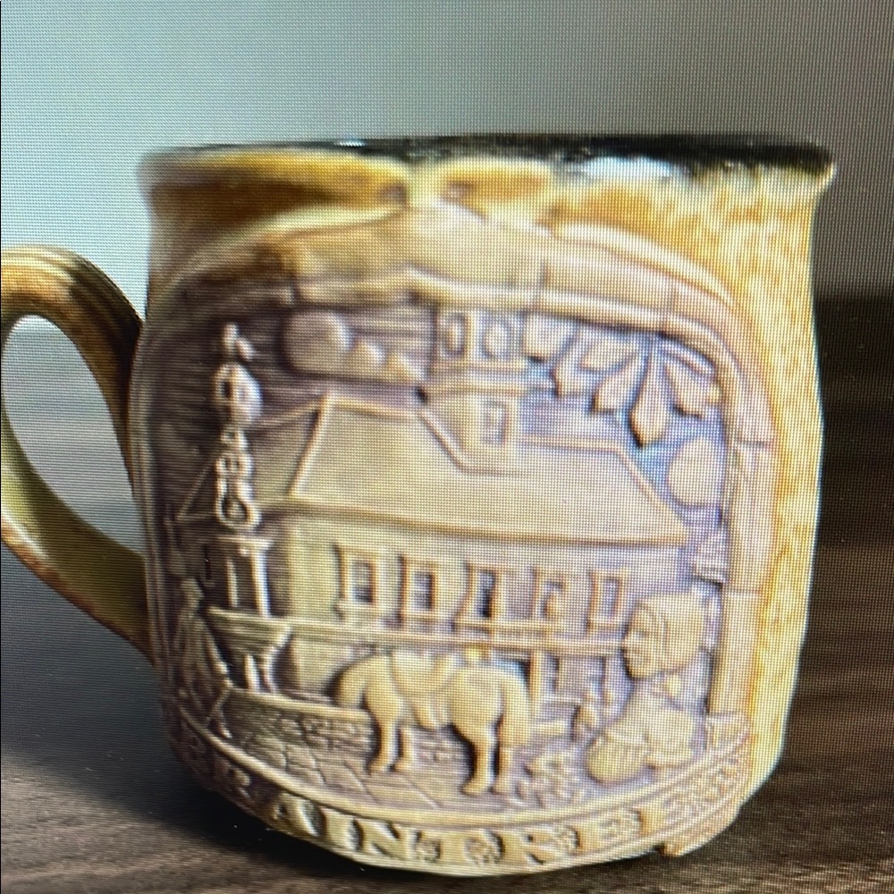 Vintage Ceramic Mug with Scenic Design